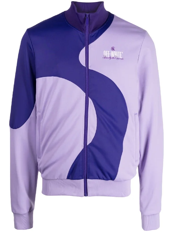 Stretch - fabric men jackets for unrestricted movement during workoutsColour-Block Track Jacket