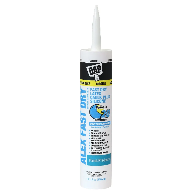 ALEX FAST DRY Acrylic Latex Caulk Plus Silicone - White 10.1 oz.