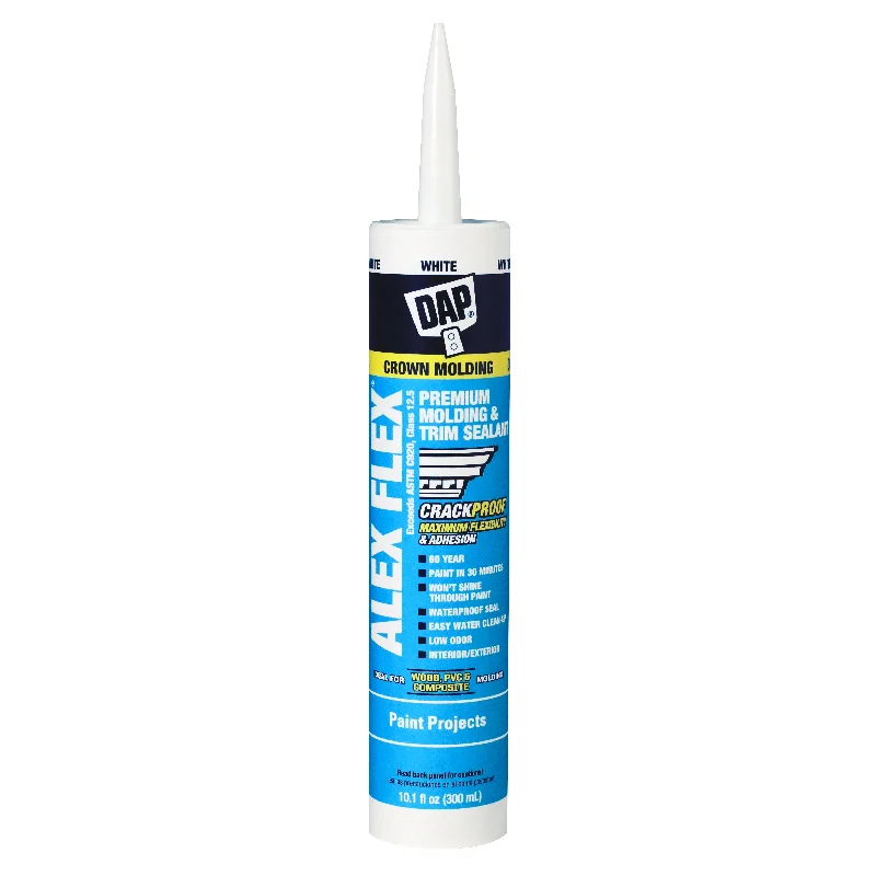 ALEX FLEX Premium Molding & Trim Acrylic Latex Siliconized Sealant - White 10.1 oz.