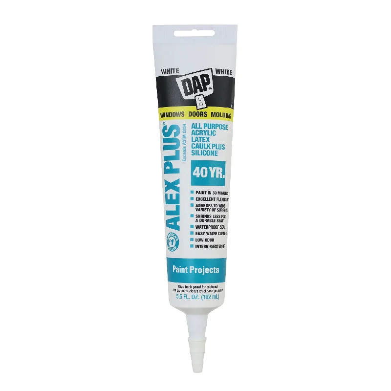 ALEX PLUS All Purpose Acrylic Latex Caulk Plus Silicone - White 5.5 oz.