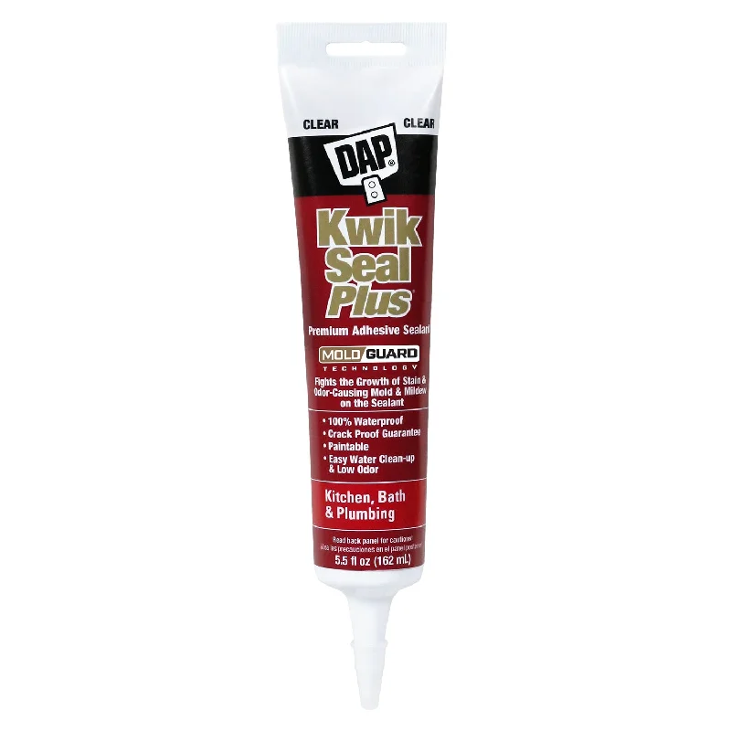 Kwik Seal Plus Kitchen & Bath Adhesive Sealant - Clear 5.5 oz.