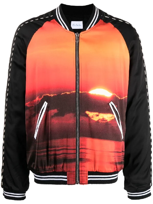 Fleece - lined men jackets for cold - weather commutingGraphic-Print Bomber Jacket