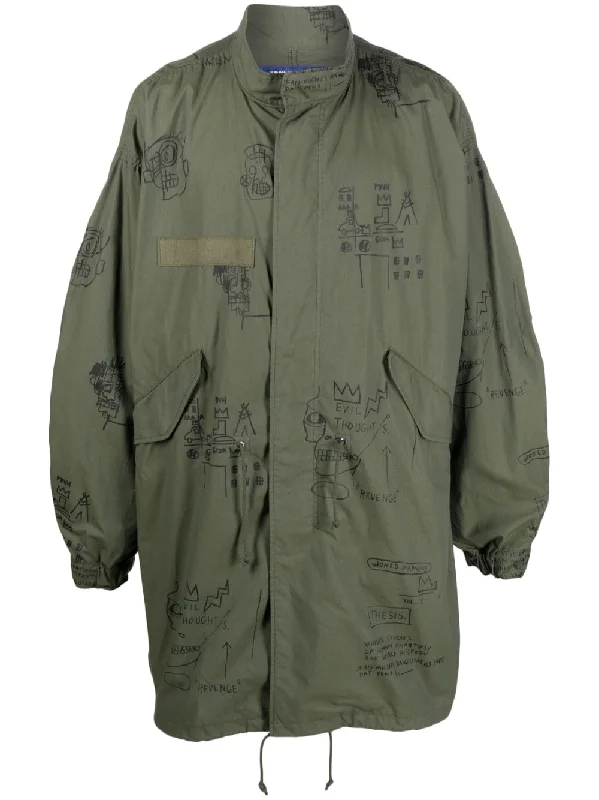 Graphic-Print Cotton Parka