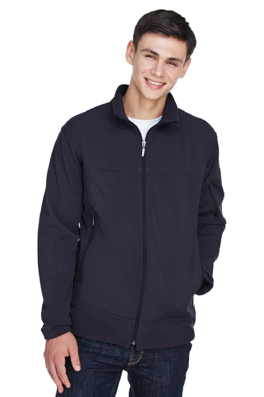 Men jackets with a media - friendly pocket for easy access to gadgetsNorth End Mens Performance Water Resistant Full Zip Jacket - Midnight Navy Blue