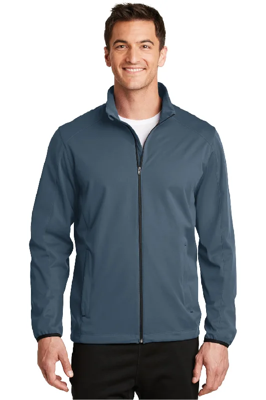 Plus - size men jackets with adjustable drawstrings for a comfortable fitPort Authority Mens Active Wind & Water Resistant Full Zip Jacket - Regatta Blue - Closeout