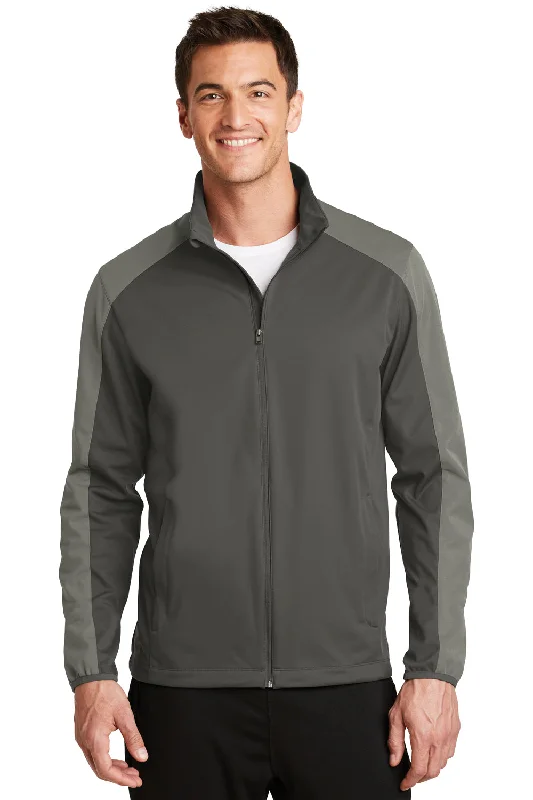 Performance - driven men jackets with breathable fabric for sportsPort Authority Mens Active Wind & Water Resistant Full Zip Jacket - Steel Grey/Rogue Grey - Closeout