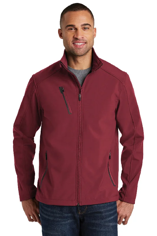 Men jackets with a media - friendly pocket for easy access to gadgetsPort Authority Mens Welded Wind & Water Resistant Full Zip Jacket - Garnet Red