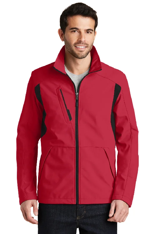 Bomber men jackets with ribbed cuffs for a classic 80s stylePort Authority Mens Wind & Water Resistant Full Zip Jacket - Rich Red/Black - Closeout