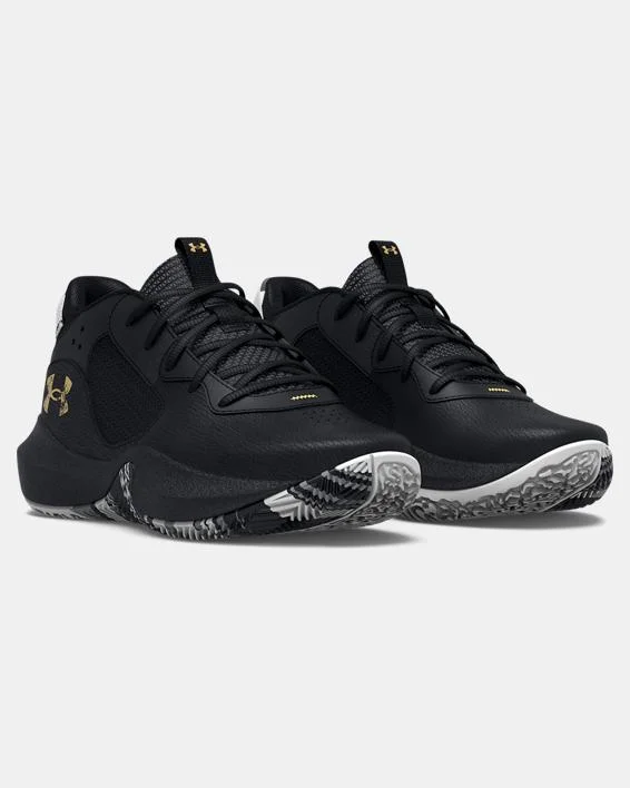 Kids' Pre-School UA Lockdown 6 Basketball Shoe - Black/Metallic Gold