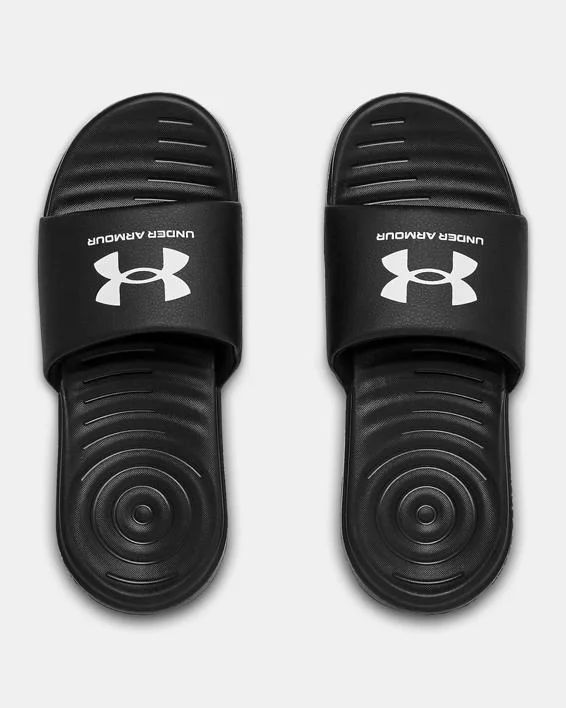 Kids' UA Ansa Fixed Slide Sandal - Black/White