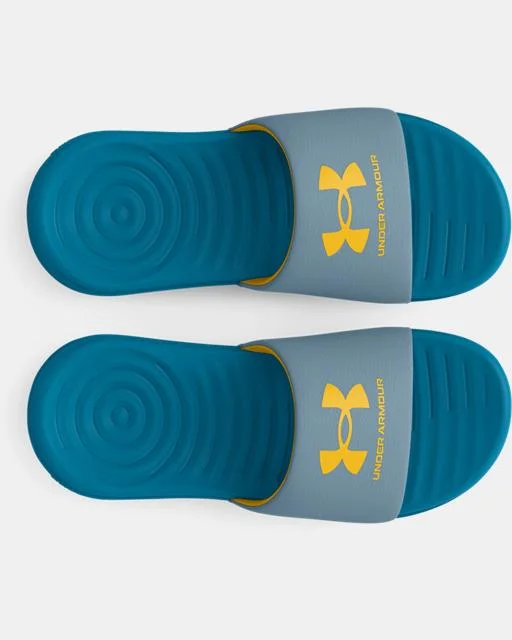 Kids' UA Ansa Fixed Slide Sandal - Blue/Blue Granite/Tahoe Gold