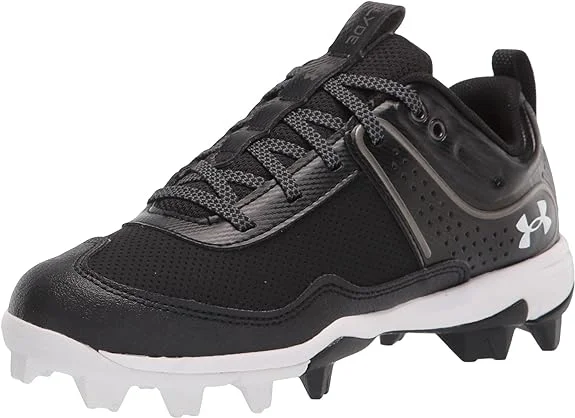 Kids' UA Glyde RM Jr. Softball Cleat - Black/White