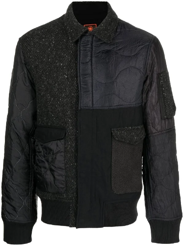 Performance - driven men jackets with breathable fabric for sportsZip-Up Patchwork Jacket