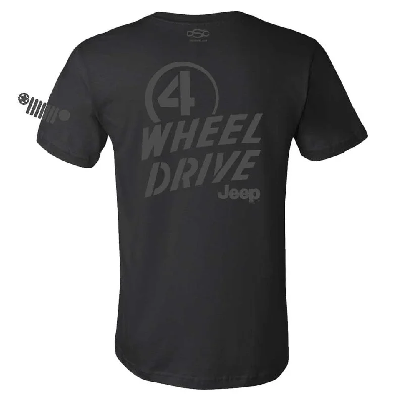 Men's ribbed t - shirts with a textured finish for added styleMens Jeep® Willys 4WD T-Shirt - Black