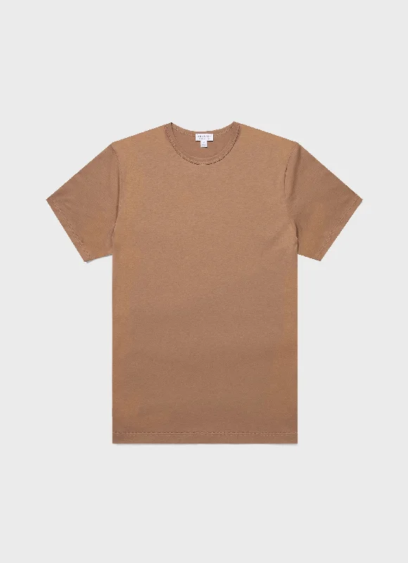 Men's button - front t - shirts with a unique artistic printMen's Classic T-shirt in Almond