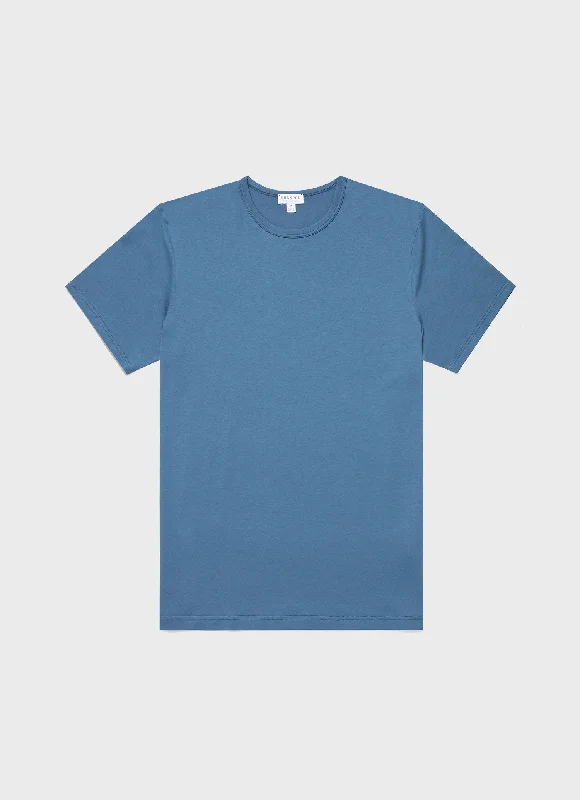 Men's mock - neck t - shirts with a modern and sleek styleMen's Classic T-shirt in Steel Blue