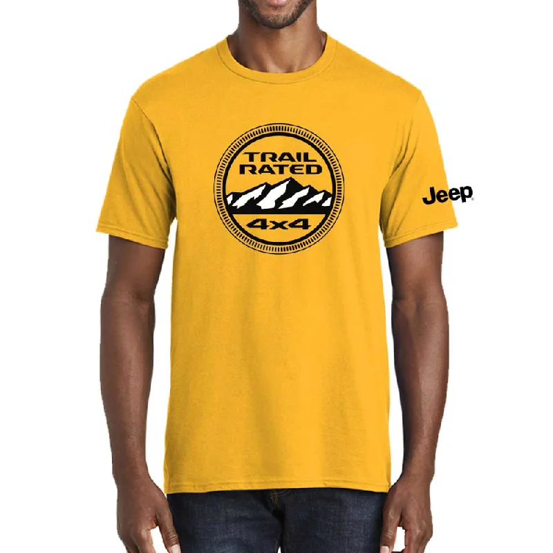 Men's slim - fit graphic t - shirts with vintage rock band printsMens Jeep® Trail Rated T-Shirt - Gold