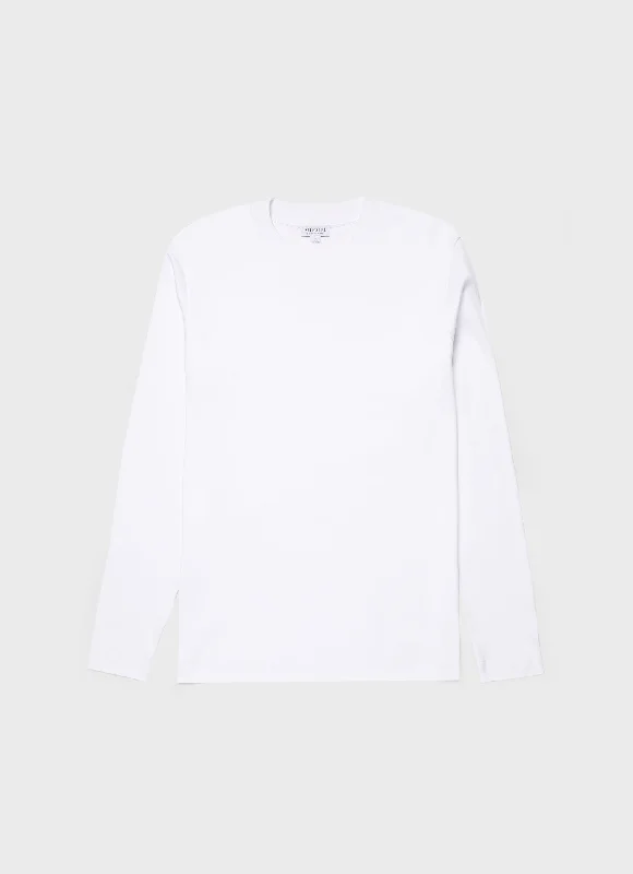 Men's plus - size pocket t - shirts with a classic lookMen's Long Sleeve Heavyweight T-shirt in White