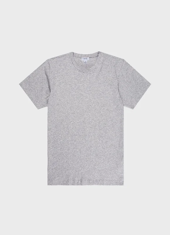 Men's mock - neck t - shirts with a modern and sleek styleMen's Riviera T-shirt in Grey Melange