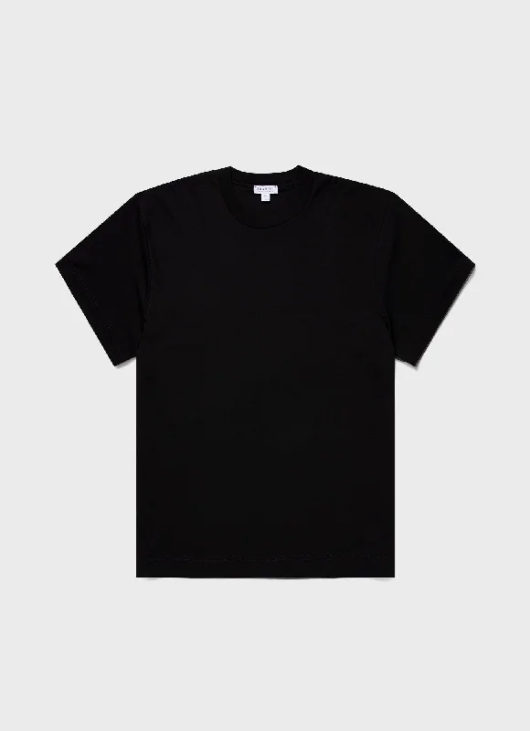 Men's polo t - shirts with a contrast collar for a preppy lookMen's Oversized Heavyweight T-shirt in Black