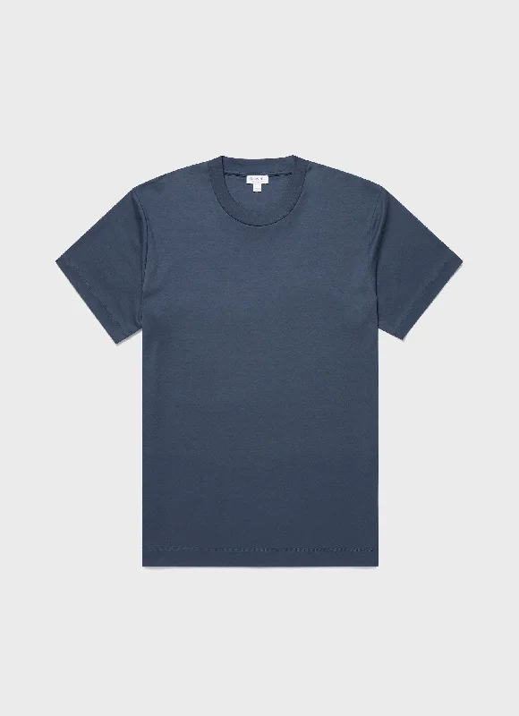 Men's short - sleeve linen t - shirts for summer beach outingsMen's Relaxed Fit Heavyweight T-shirt in Slate Blue