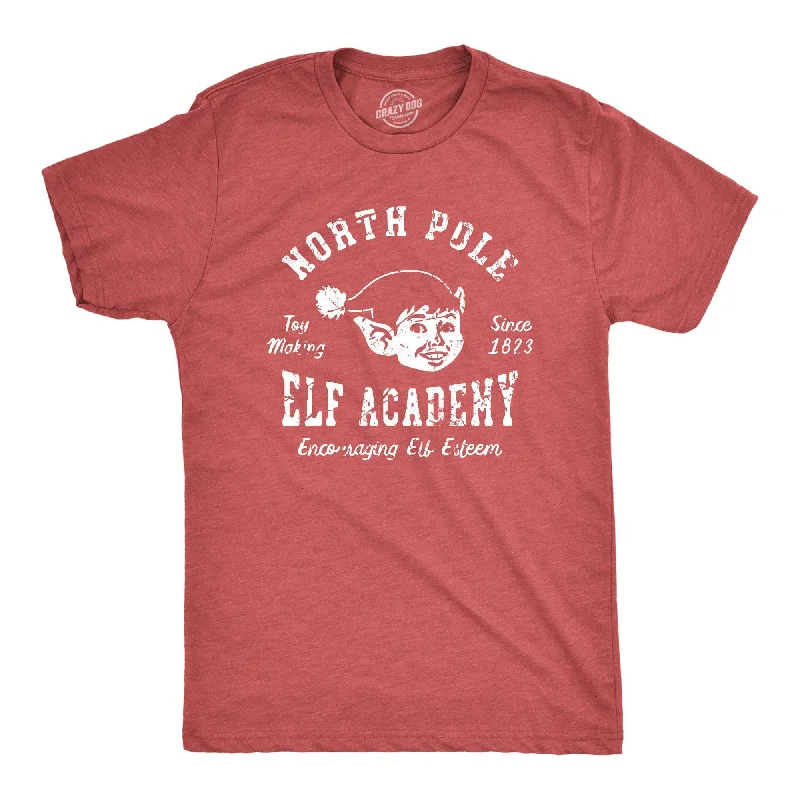 Men's short - sleeve linen t - shirts for summer beach outingsNorth Pole Elf Academy Men's T Shirt