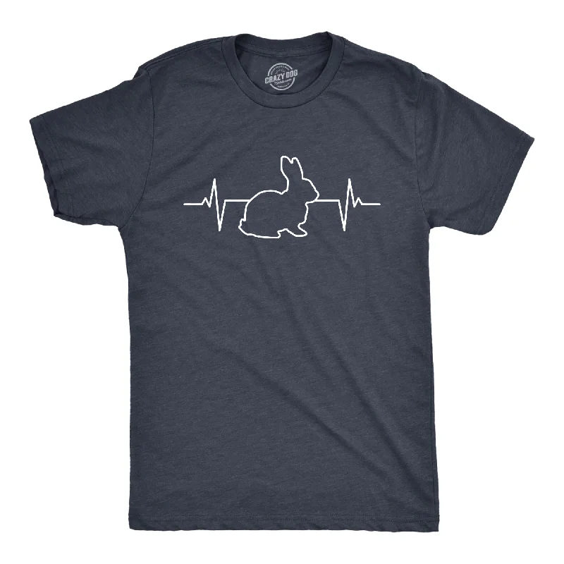 Men's eco - friendly recycled t - shirts for sustainable fashion choicesRabbit Heart Beat Men's T Shirt