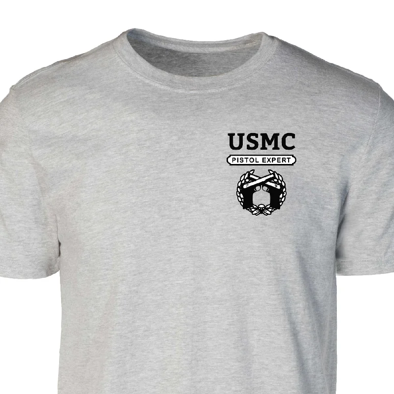 Men's distressed denim - look t - shirts with a rugged appealUSMC Rifle and Pistol Qualification T-Shirts