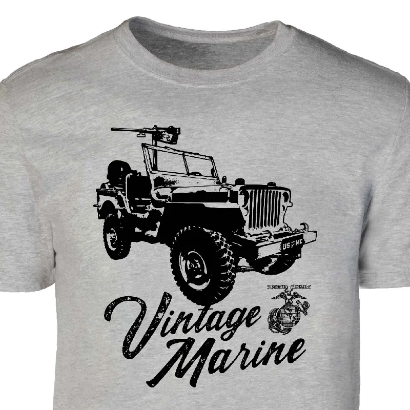 Men's moisture - wicking athletic t - shirts for intense workoutsVintage Marine Jeep Full Front T-shirt