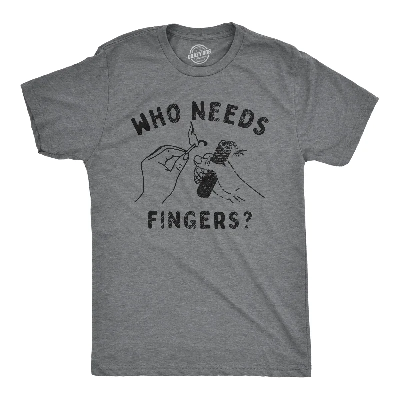 Men's organic cotton crew - neck t - shirts for everyday comfortWho Needs Fingers Men's T Shirt