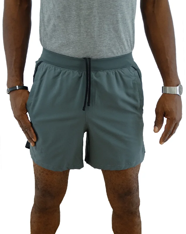 Men's elastic waistband lounge shorts for lazy weekends at home1361492012, Under Armour, Launch - Men's 5" Shorts - Grey