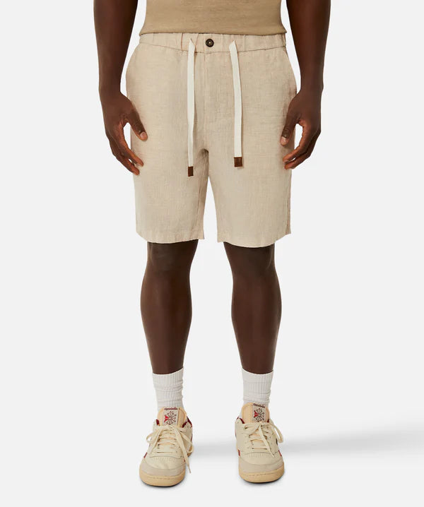 Men's camo print cargo shorts for outdoor adventuresIndustrie - The Baller Linen Short - YD Wheat