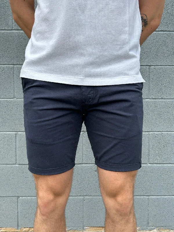 Men's side - stripe track shorts for a sporty running lookHechter - Lucas Stretch Cotton Short - Navy