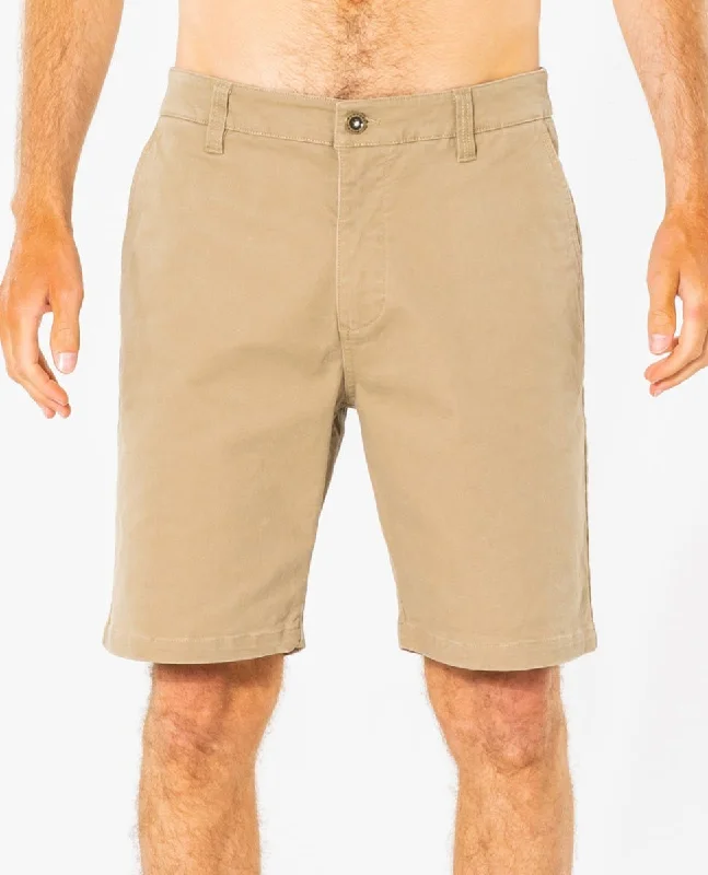 Men's floral print silk blend shorts for a unique night - out lookEpic Walkshort - Dark Khaki