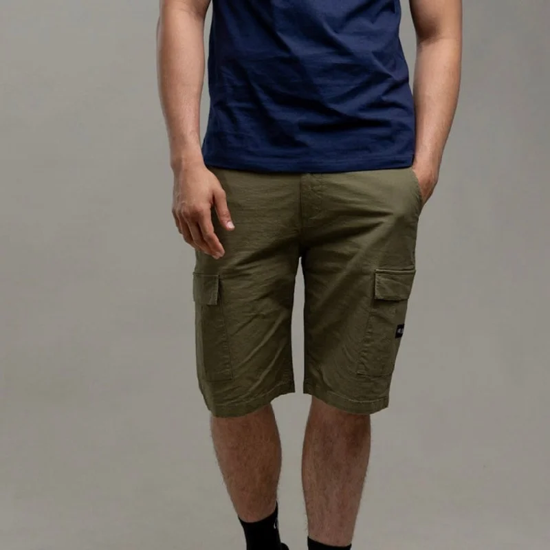 Men's distressed cotton shorts for a bohemian - inspired styleIlabb Mens Cargo Short Army Green