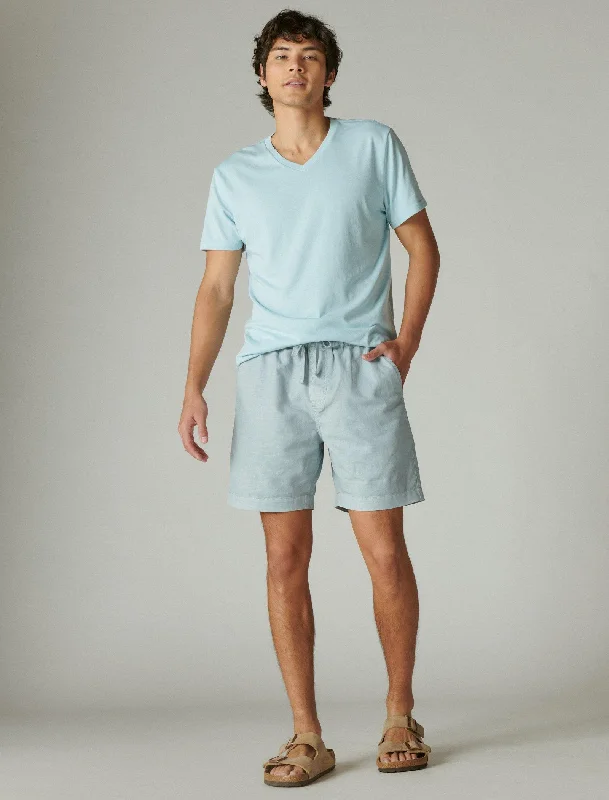 Men's moisture - wicking performance shorts for sweaty outdoor activitiesLucky Brand Men's 7"Pull Up Linen Short