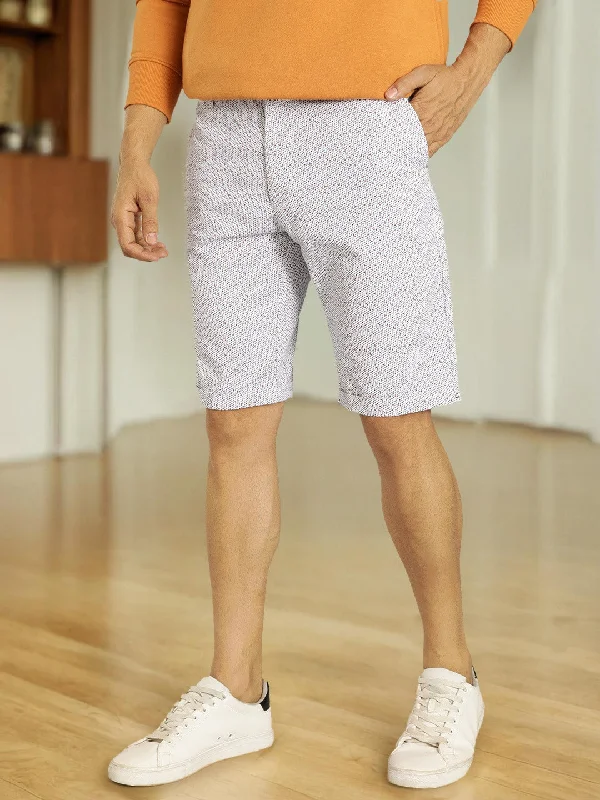 Men's pleated front twill shorts for a classic and sophisticated appearanceMen Printed Cotton Shorts