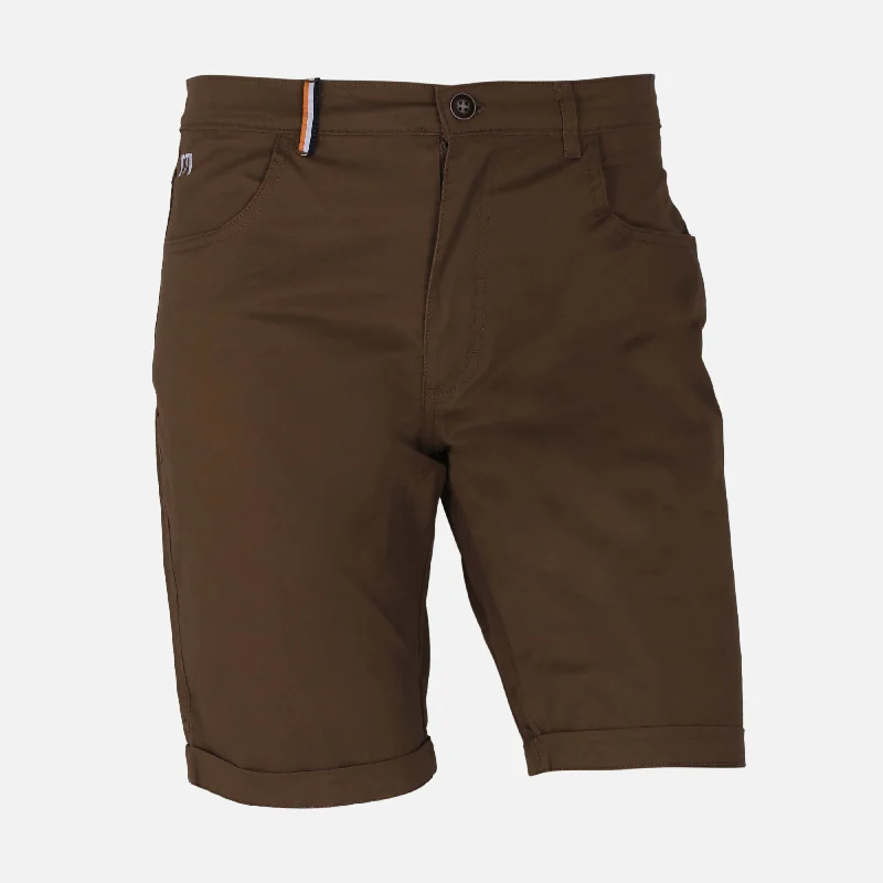 Men's pleated front twill shorts for a classic and sophisticated appearanceMEN WOVEN SHORT