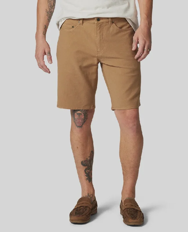 Men's checkered pattern wool shorts for a stylish winter layering optionMotion 5 Pocket 9" Short - Camel