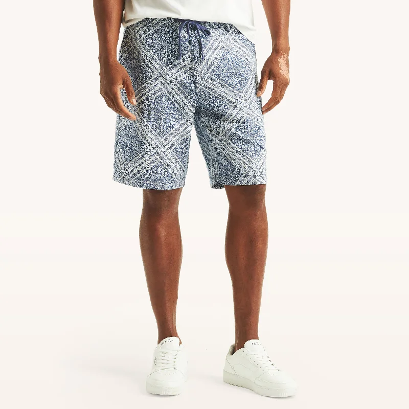 Men's checkered pattern wool shorts for a stylish winter layering optionNautica 8.5" Printed Linen Short