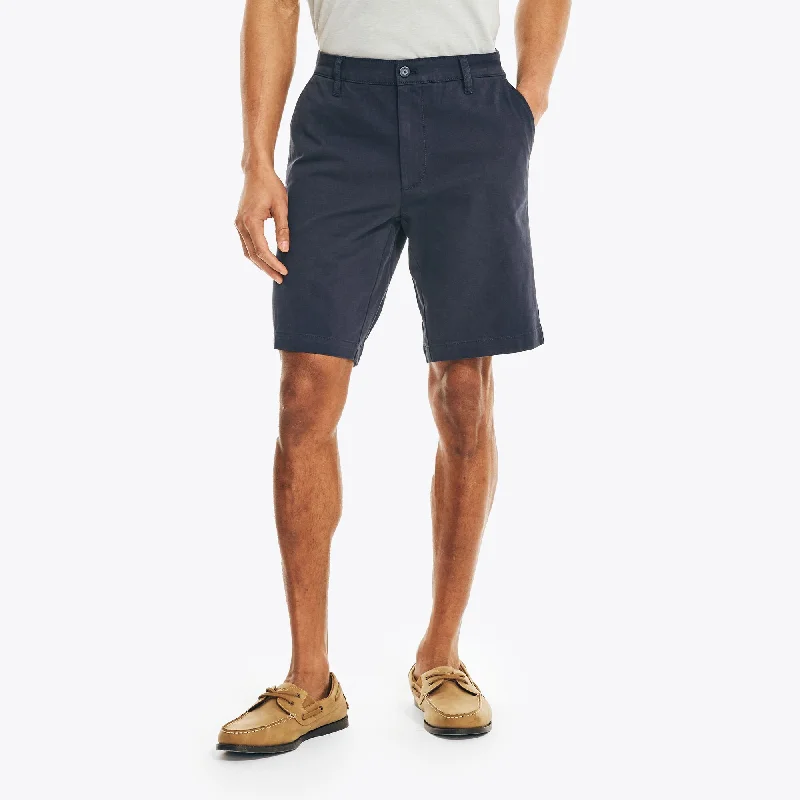 Men's wide - leg linen blend shorts for a relaxed beachside vibeNautica Mens 10" Deck Short