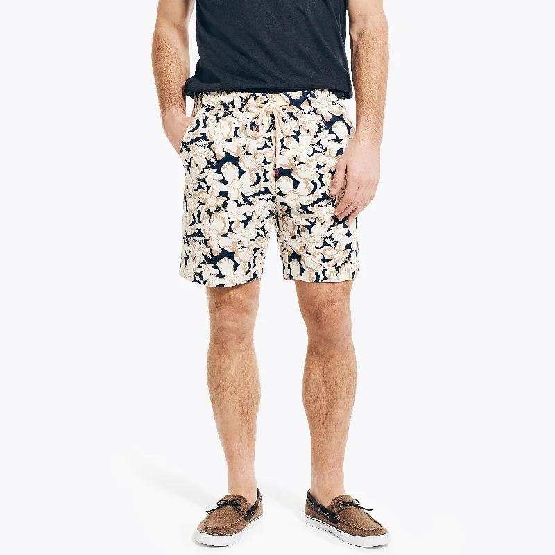 Men's moisture - wicking performance shorts for sweaty outdoor activitiesNautica Mens 7" Pull-On Printed Boardwalk Short