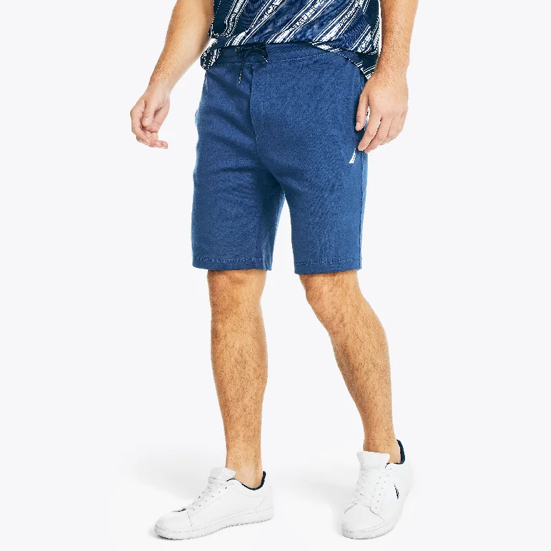 Men's drawstring casual linen shorts for a laid - back summer lookNautica Mens Navtech 9" Performance Short