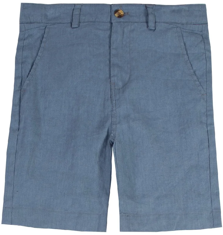 Men's wide - leg linen blend shorts for a relaxed beachside vibeSO1077 Linen French Blue