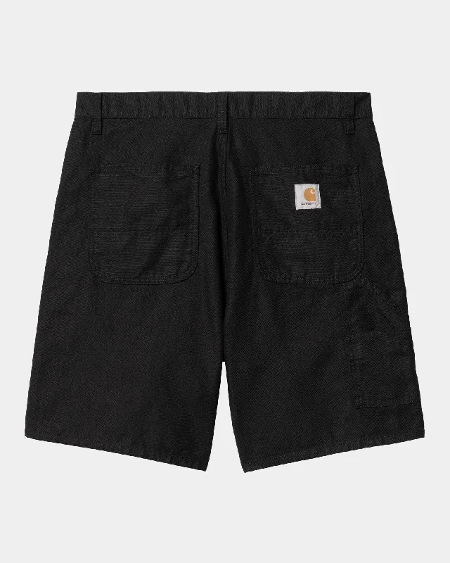 Men's breathable cotton athletic shorts for intense workoutsWalter Linen Single Knee Short | Black